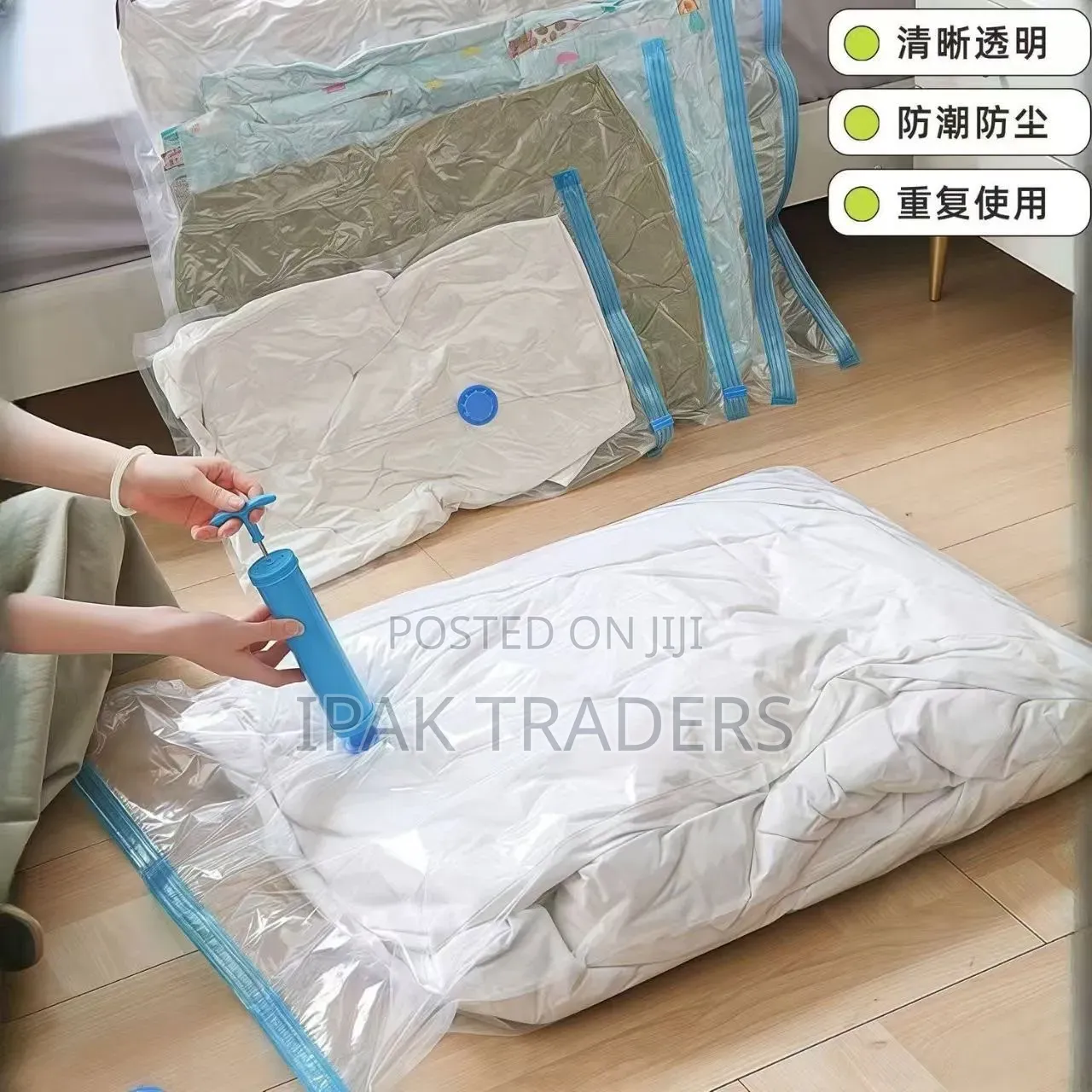 *5pcs Vacuum Storage Bags Plus Pump*
