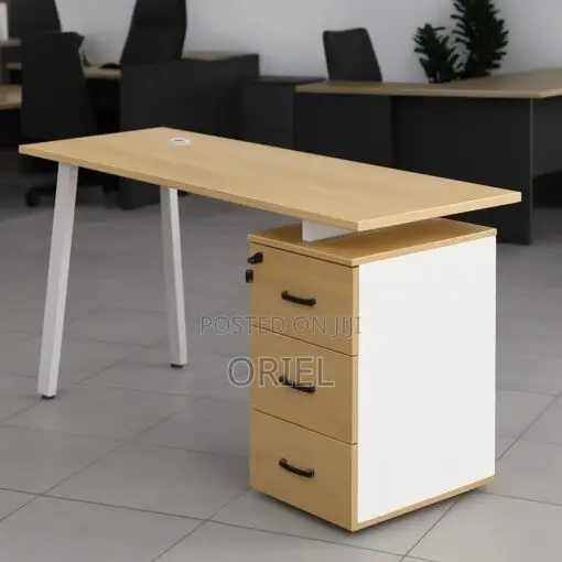 Office Desk : 1.4M Brown Office Staff Desk