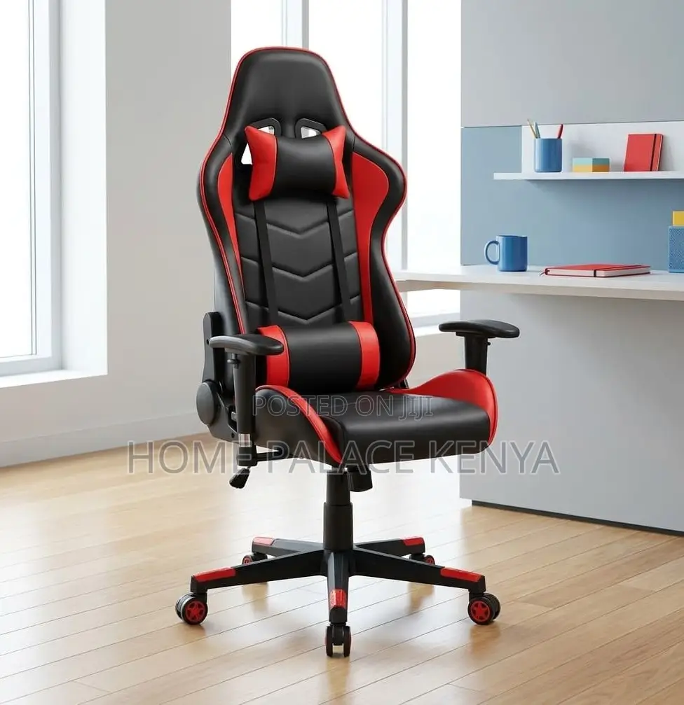 Gaming Chair: Red and Black Gaming Chair With Lumbar Support