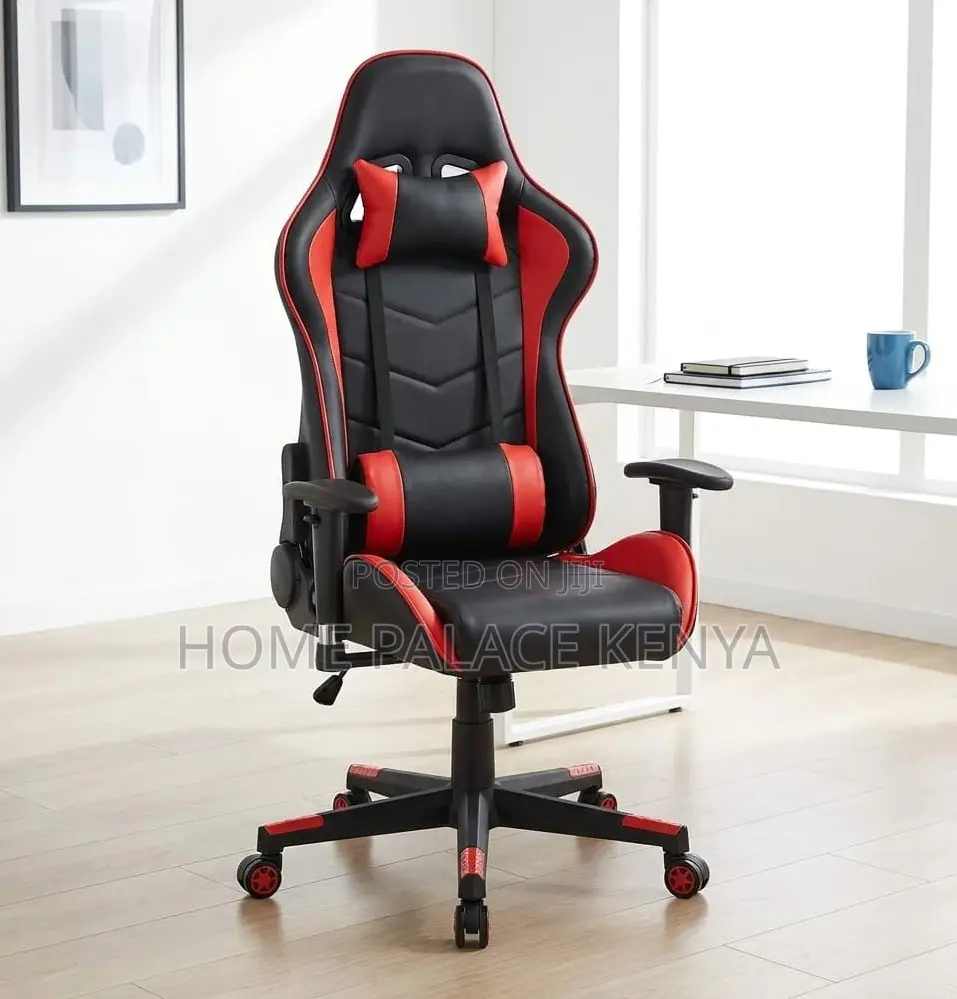 Gaming Chair: Red and Black Gaming Chair With Lumbar Support