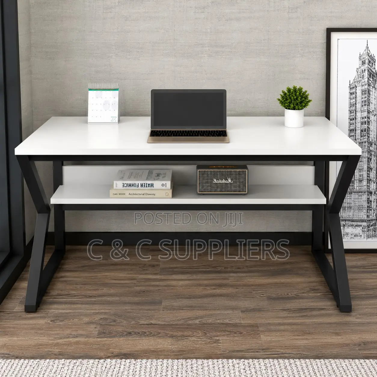 Office Computer Desk With Bookshelf