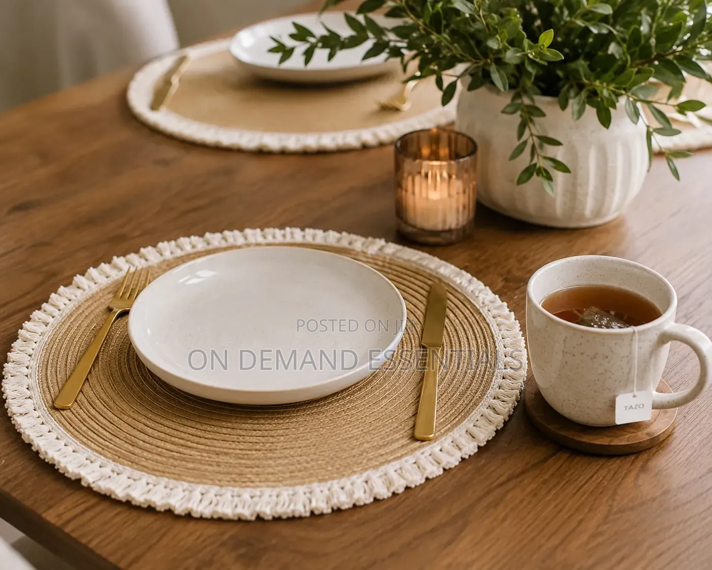 Wooven Table Mat With Tassels