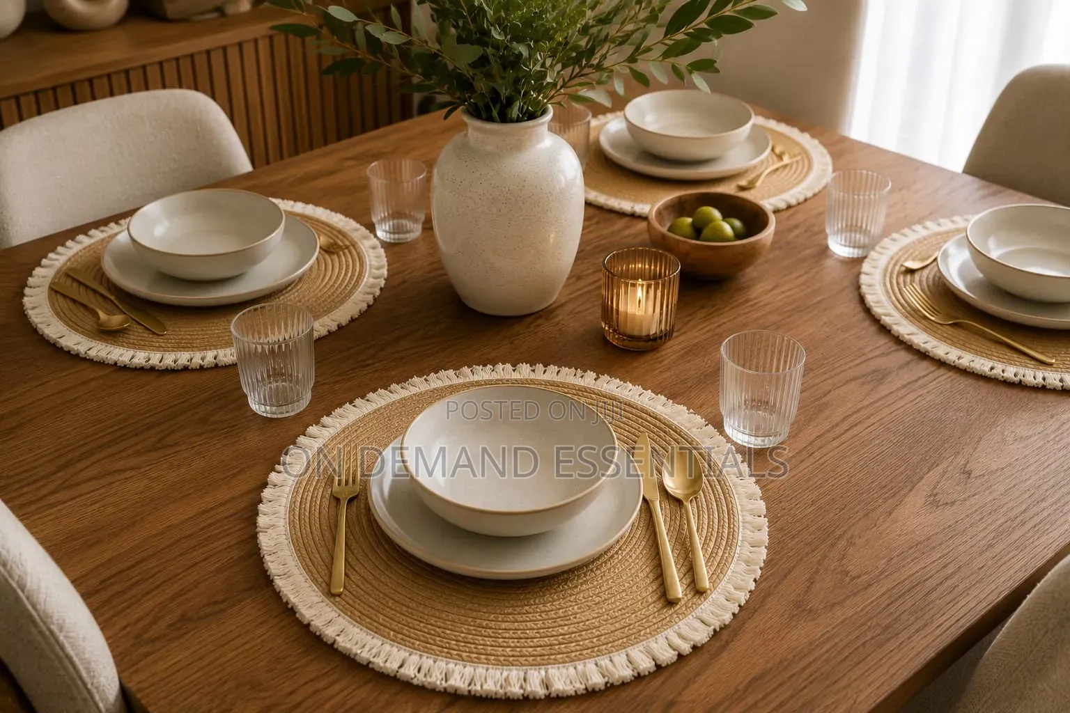 Wooven Table Mat With Tassels