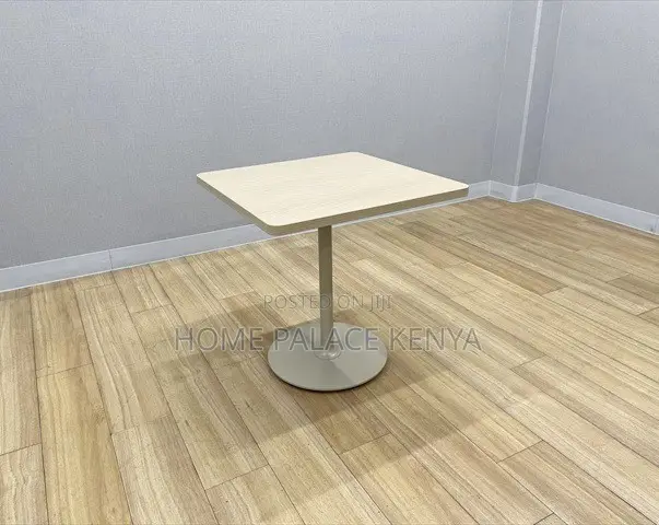 Bar Table: Heavy Iron Base Table With Wood Veneer Top