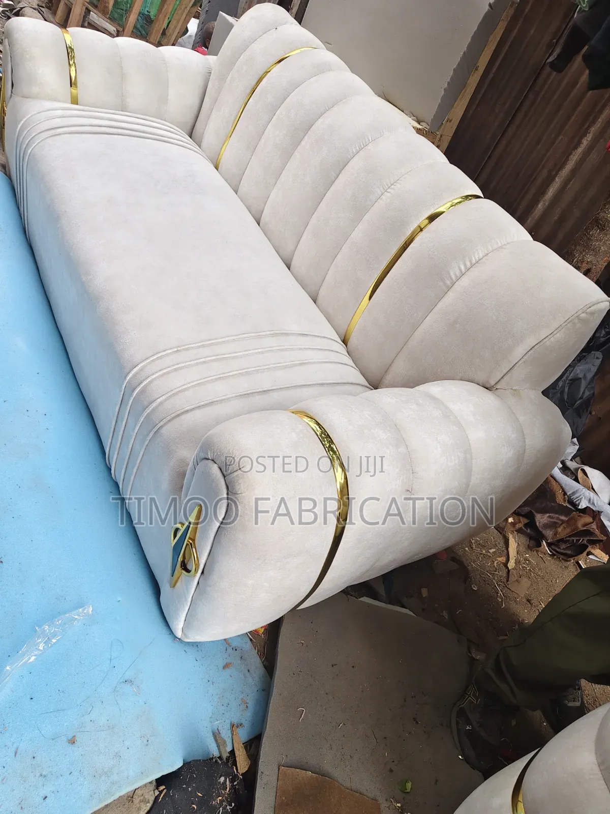 3 Seater Seats With Gold Strip Piping