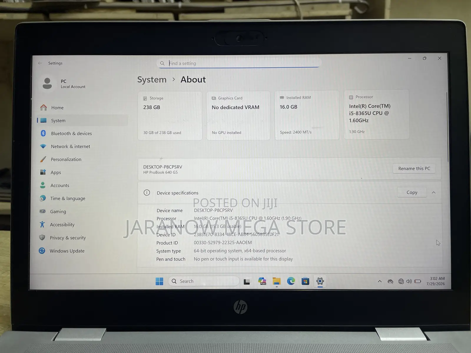 Laptop HP ProBook 640 G5 16GB Intel Core i5 SSD 256GB