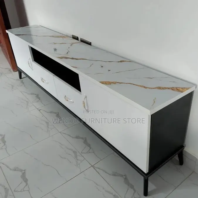 TV STAND : Bambi Marble Effect Modern Television Stand