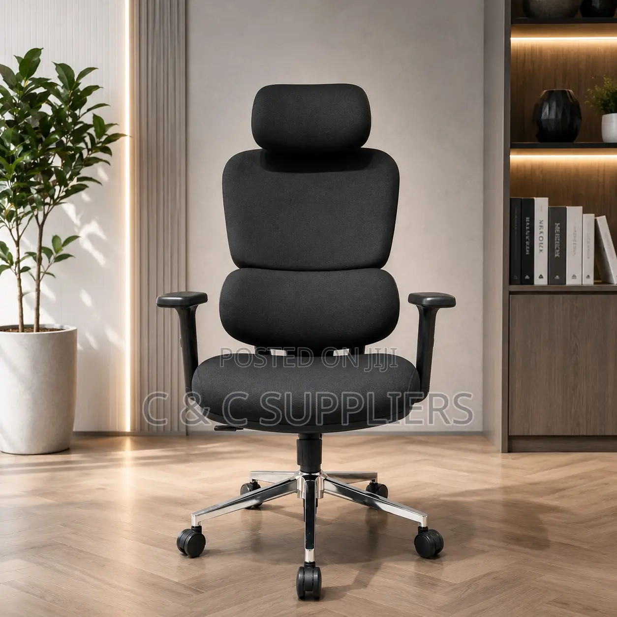 Black Full Fabric Boss Desk Chair.