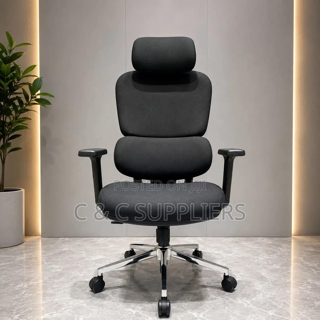 Black Full Fabric Boss Desk Chair.