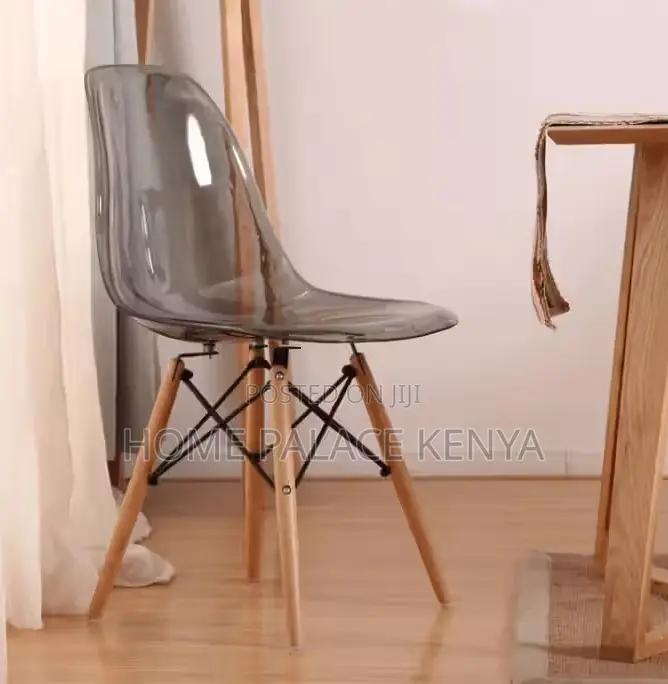 Dining Chair: Fiber Wood Armless Restaurant Chair