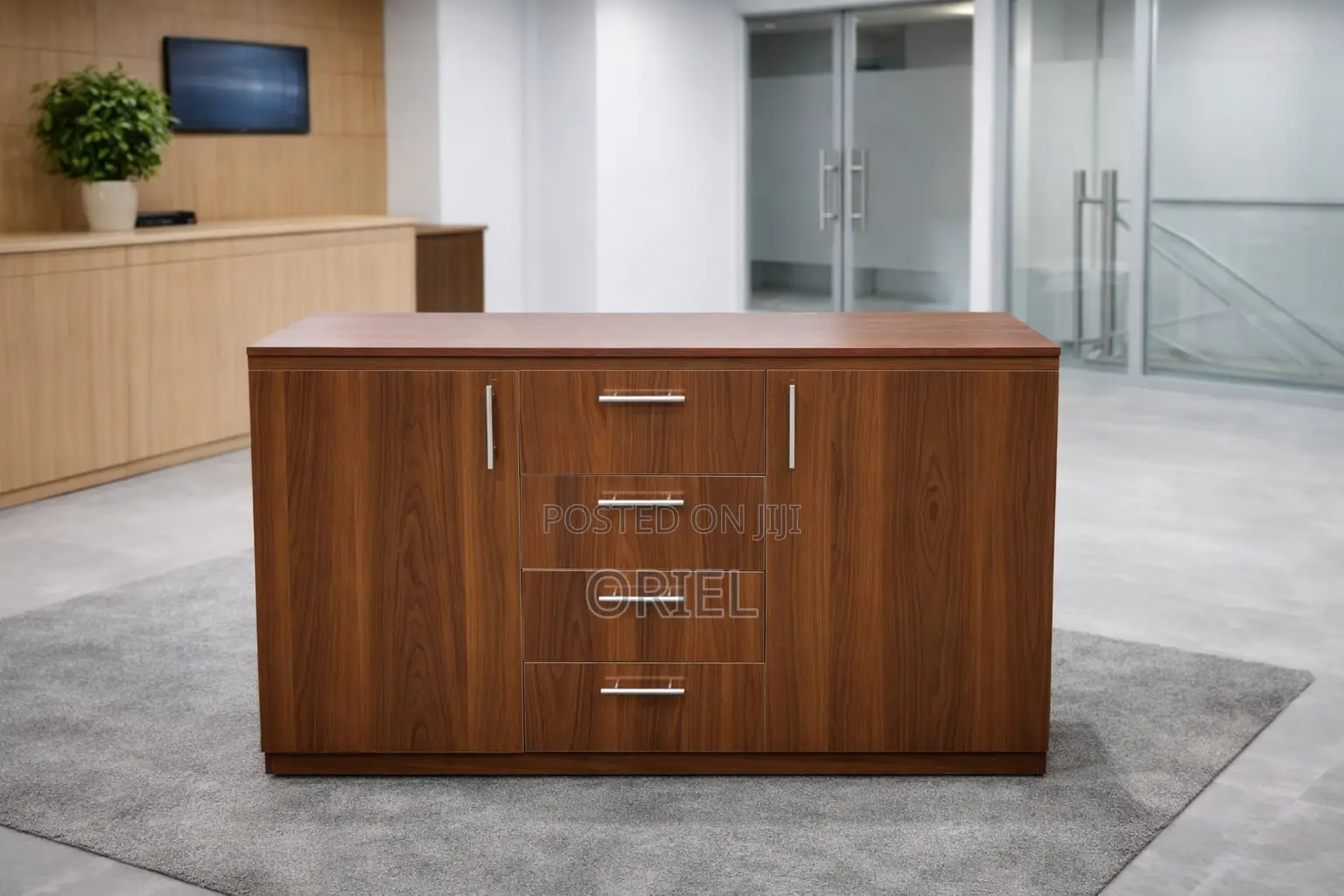 Office Cabinet : 2-Door Office Credenza With 4-Drawers