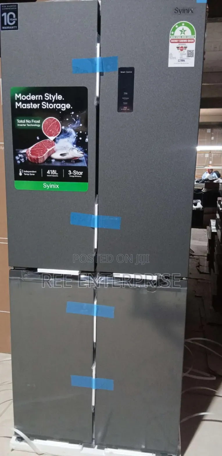 Syinix 421 Litres GLASS FOUR DOOR Refrigerator