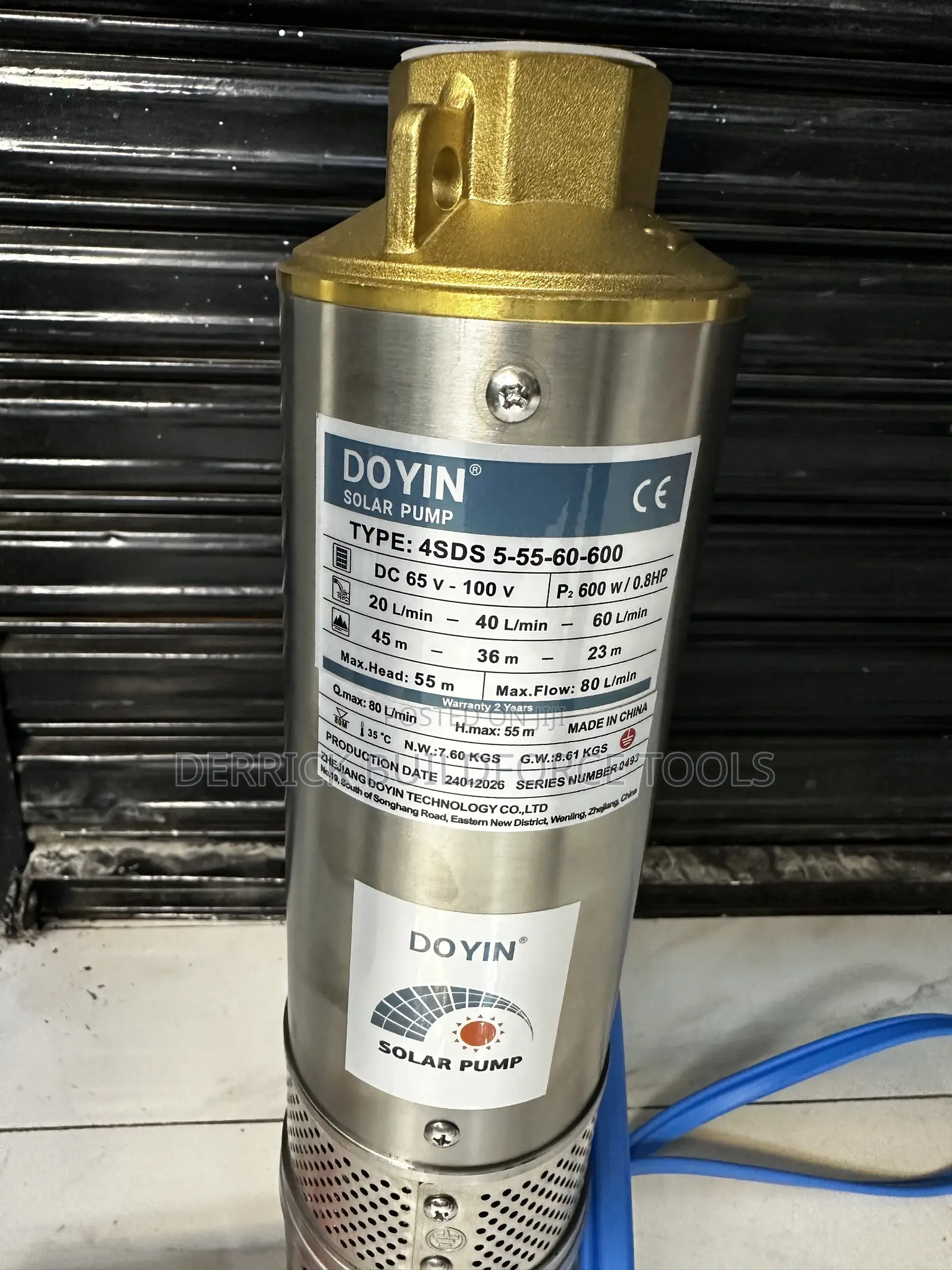 4sds5 600 Doyin 600w 0.8Hp 55Metre Head Submersible Solar Pump