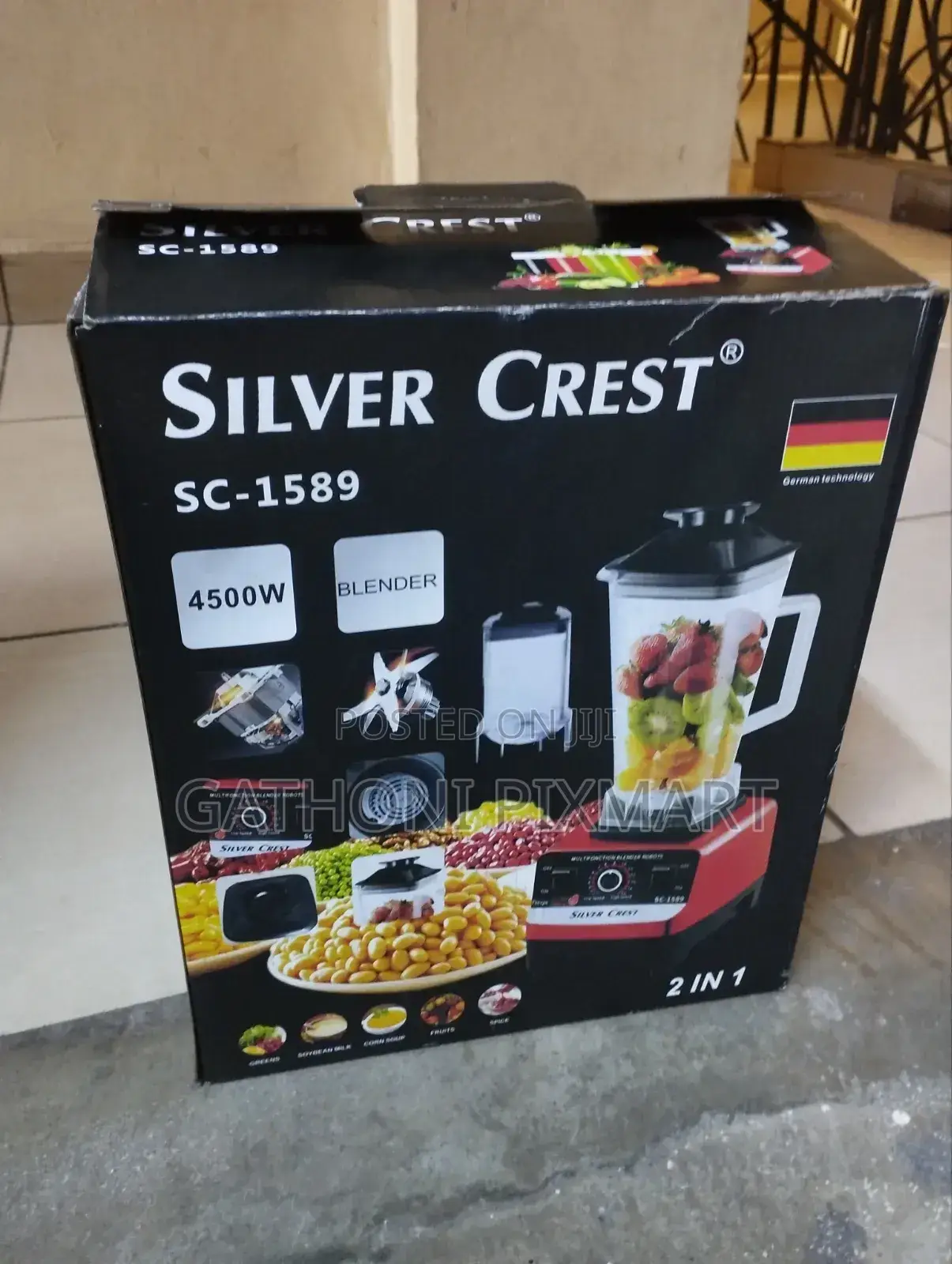 SilverCrest 4500W Heavy Duty Blender Grinder 2-in-1 2L Jug