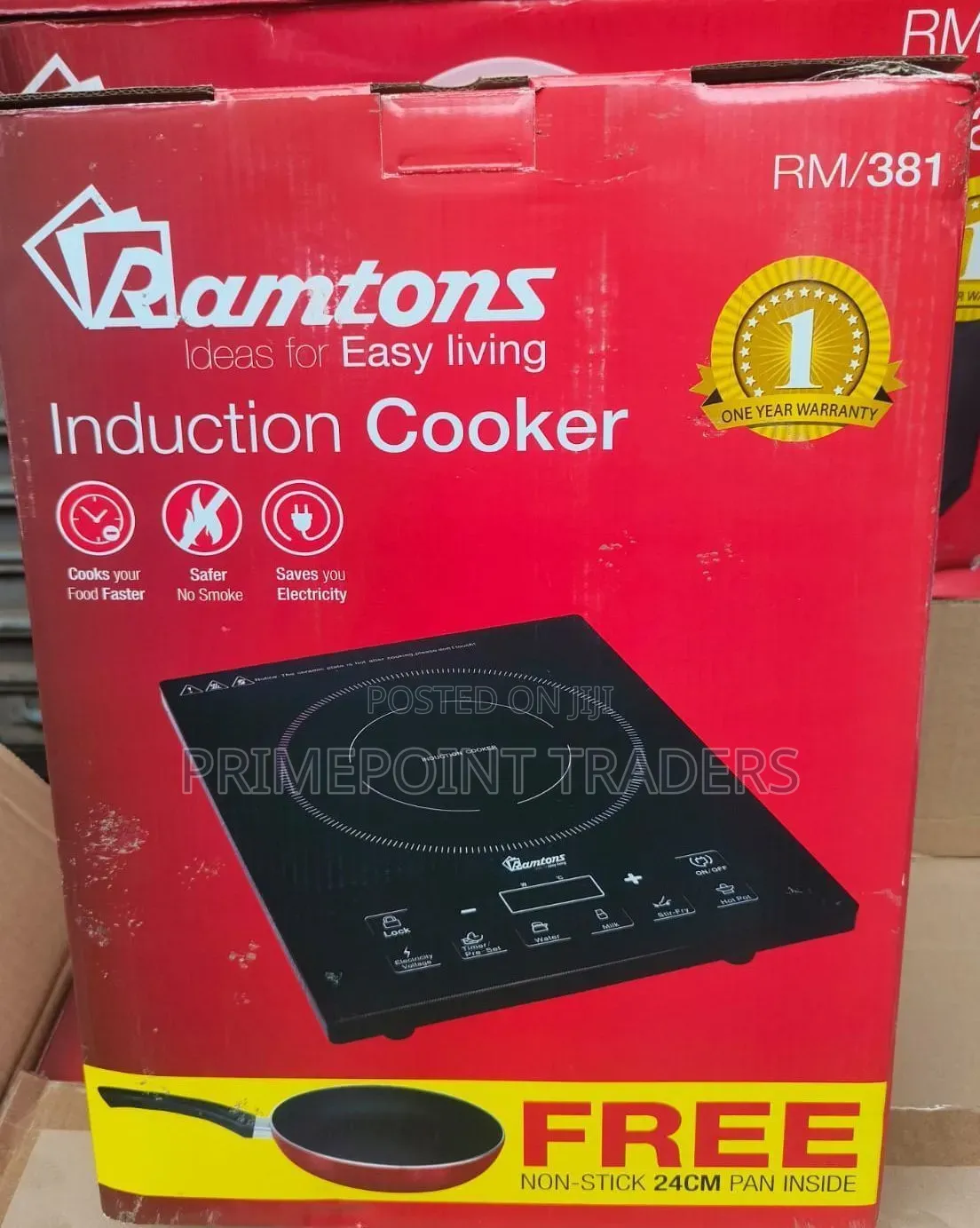 Ramtons Portable Single Induction Cooker – Complete Cooking Set