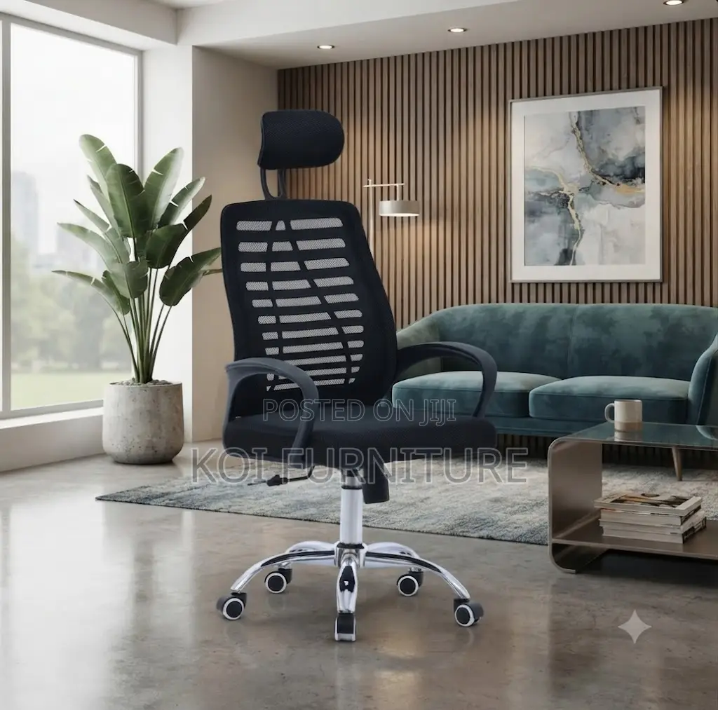 Office Chairs; High Back Headrest Office Adjustabe Fabric Chairs