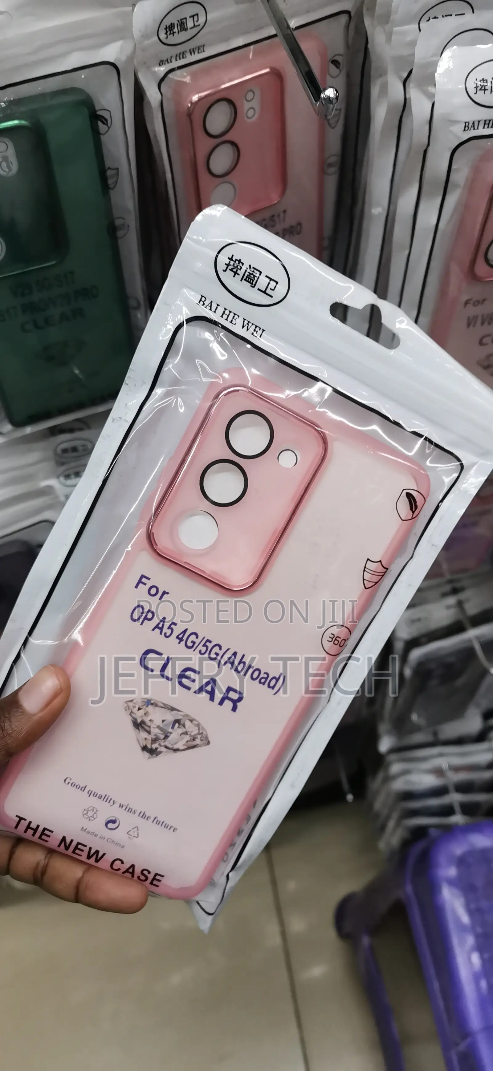Oppo A5 4g/5g Clear Pink Metallic-Edge Phone Case