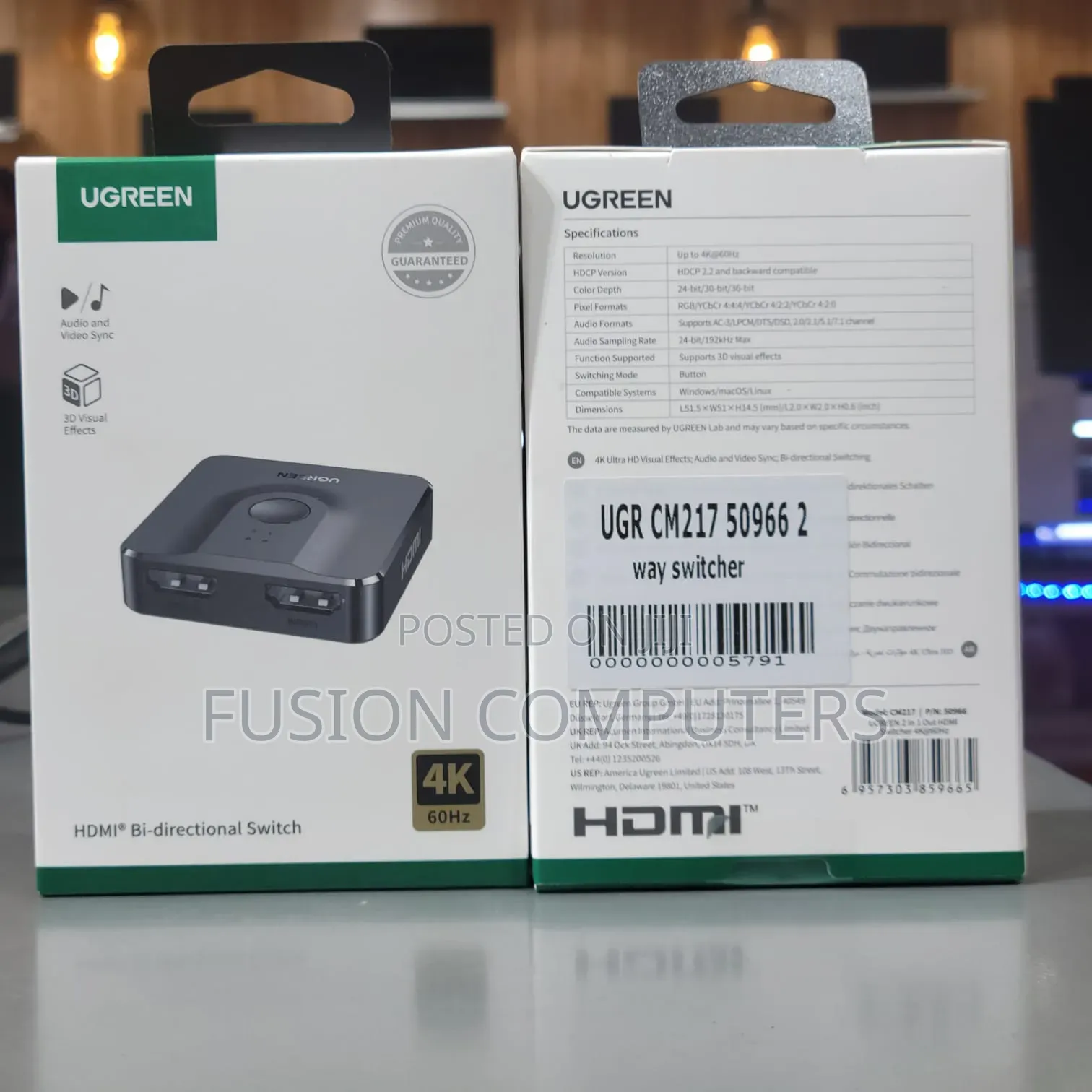 UGREEN CM217 HDMI Switch at 60Hz HDMI Splitter 2 in 1 Out