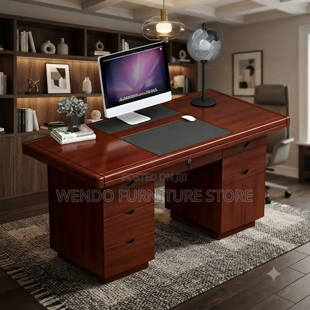 Office Desk; 1.4 Meters Executive Mahogany Desk With Spacious Drawers