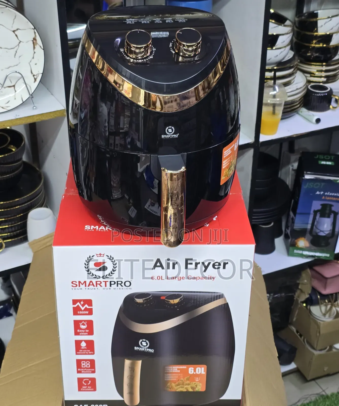 SmartPro 6L Air Fryer 1500W – 360° Hot Air Circulation Healthy Fryer