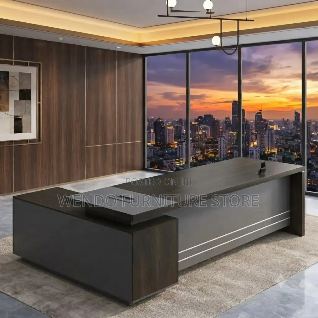 Office Desk; 1.8 Meters Executive Office Desk With Grey Smooth Top