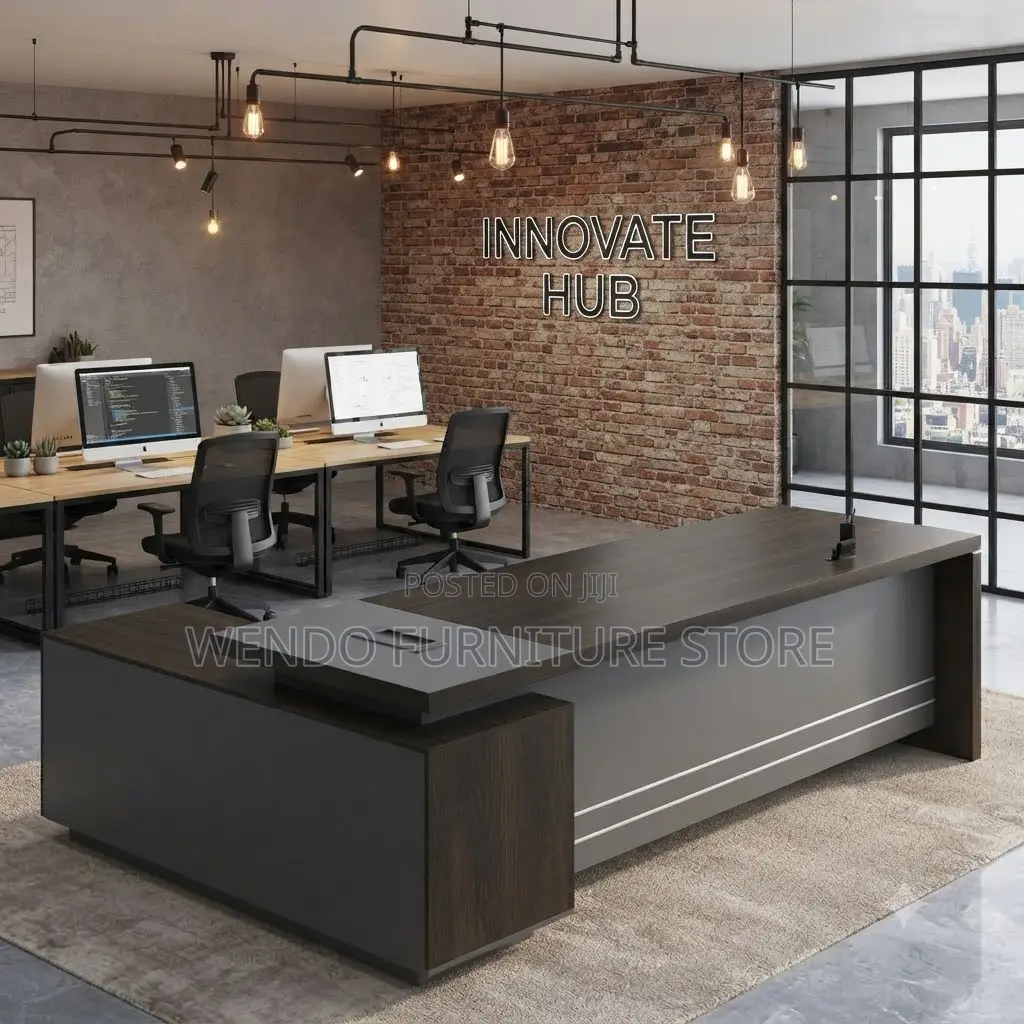 Office Desk; 1.8 Meters Executive Office Desk With Grey Smooth Top