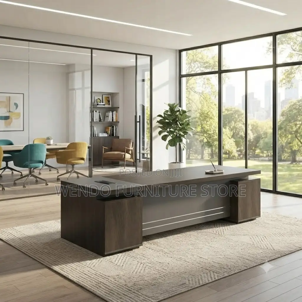 Office Desk; 1.8 Meters Executive Office Desk With Grey Smooth Top