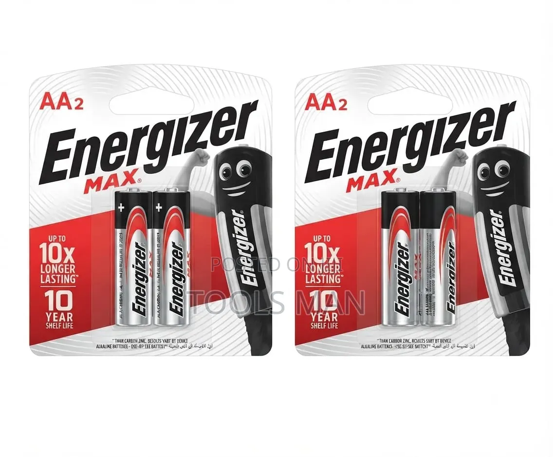 Energizer Max AA Alkaline Batteries 2-Pack Double Pack.