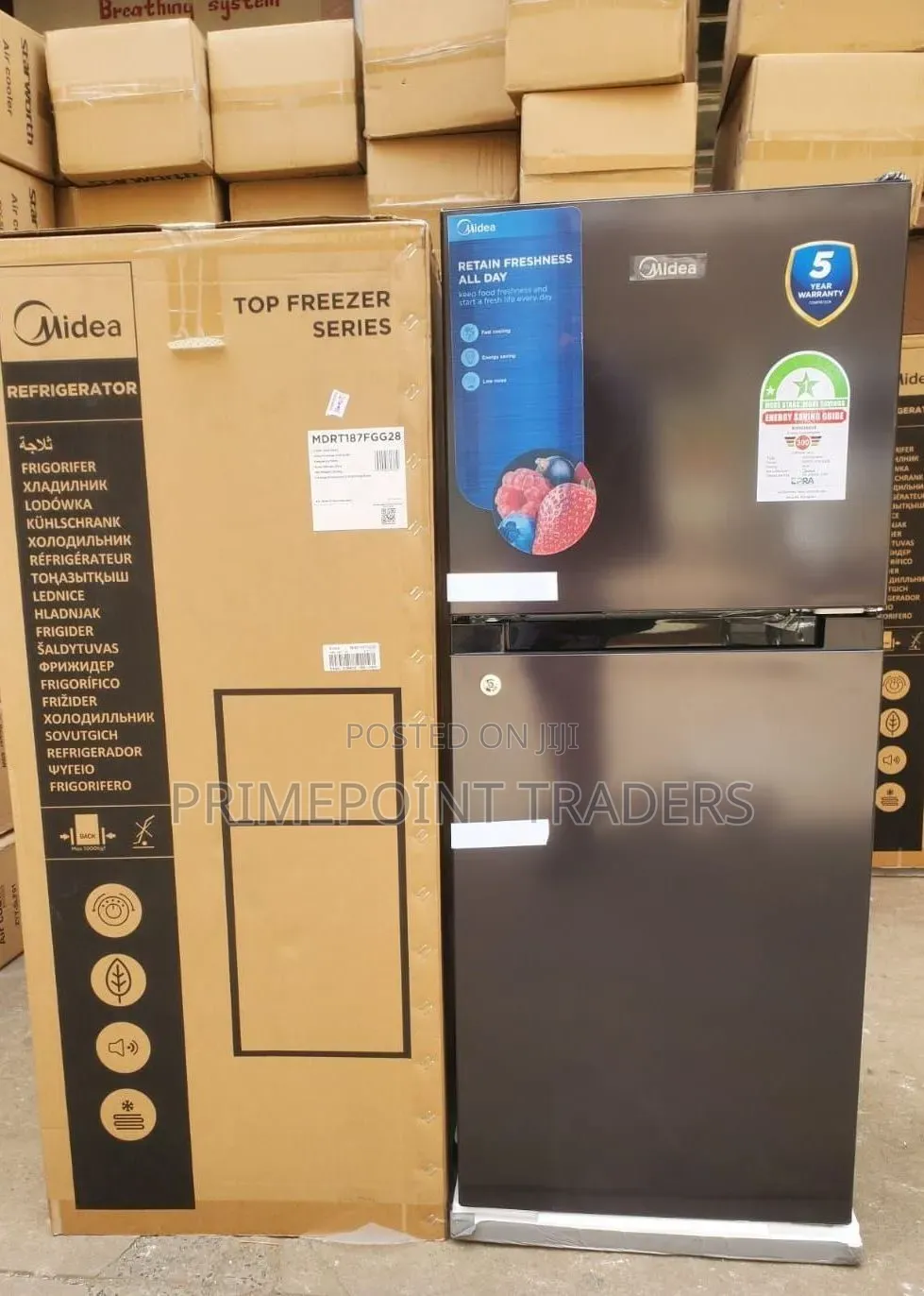 Midea 128L Double Door Fridge Freezer – Reliable Cooling in a Compact