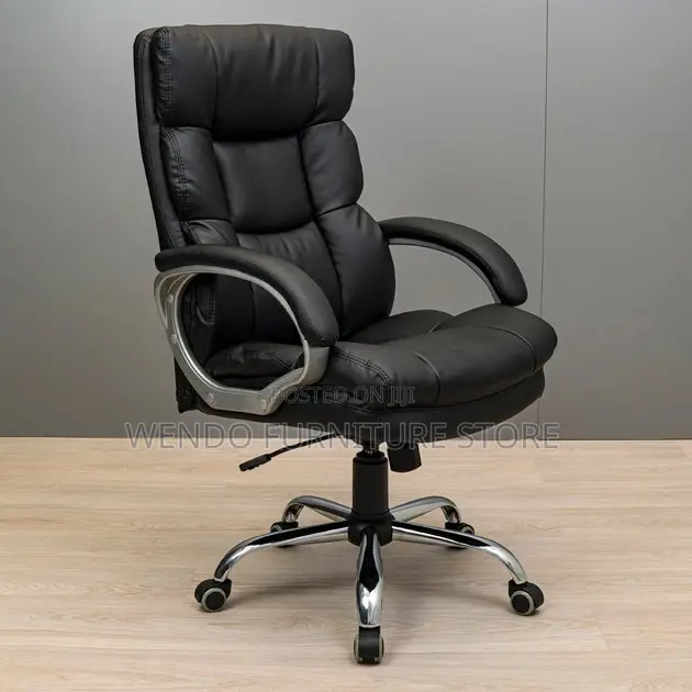 Office Chairs; Leather High Back Office Black - Chairs