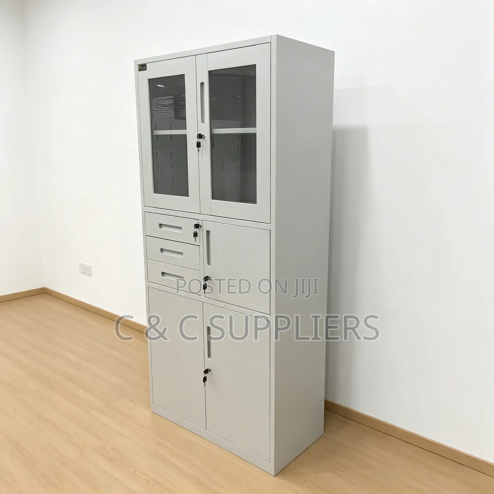 Lockable Steel Office Cabinet With 3 Drawers