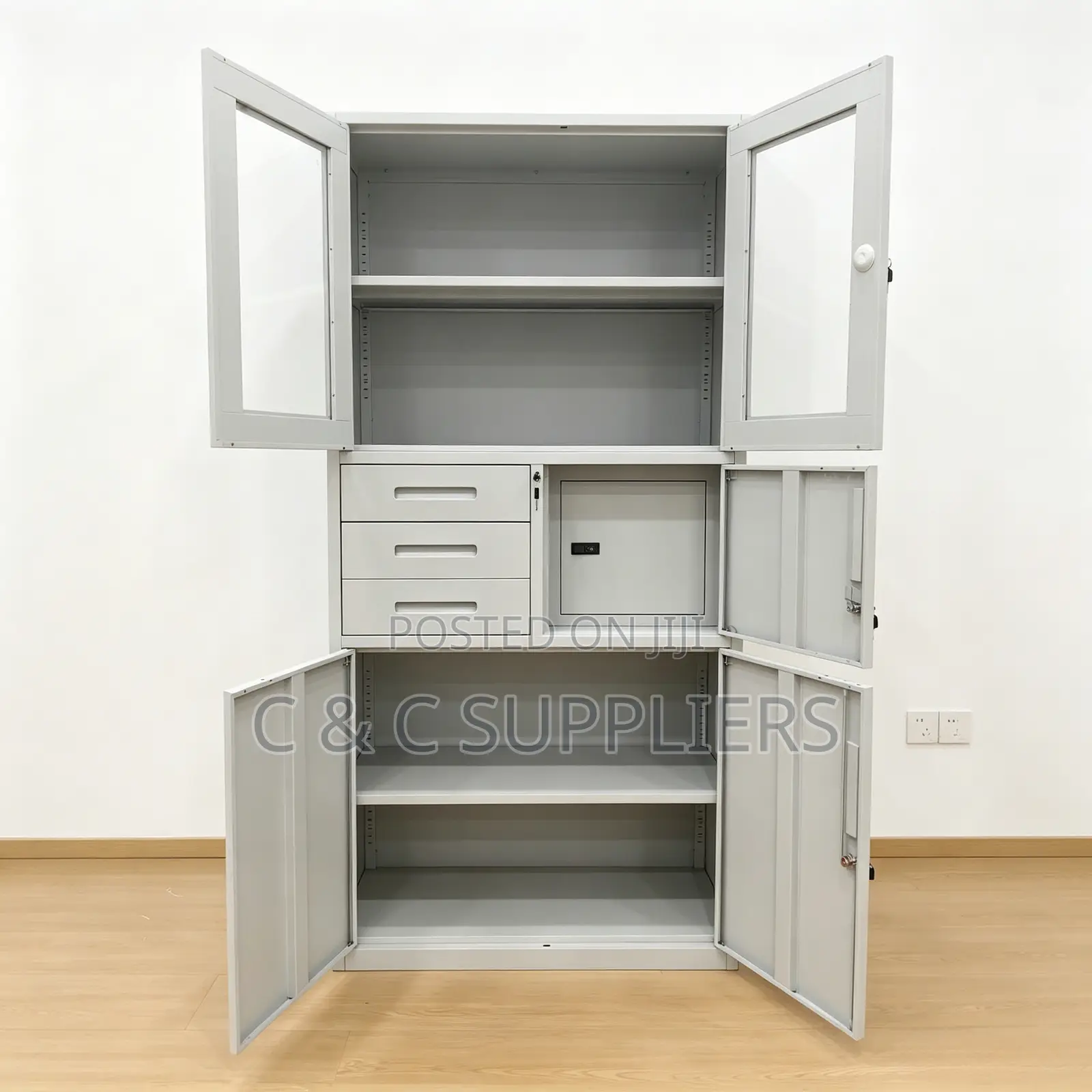 Lockable Steel Office Cabinet With 3 Drawers