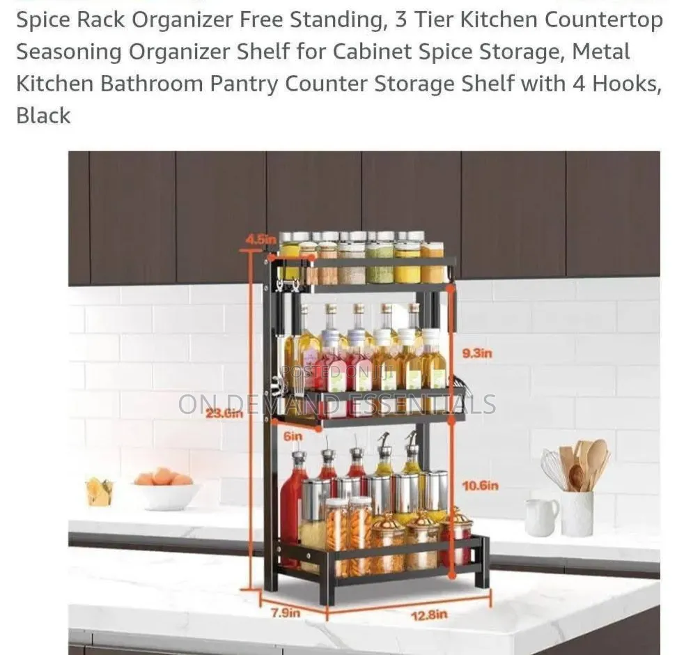 3-Tier Multi Function Spices Storage Rack