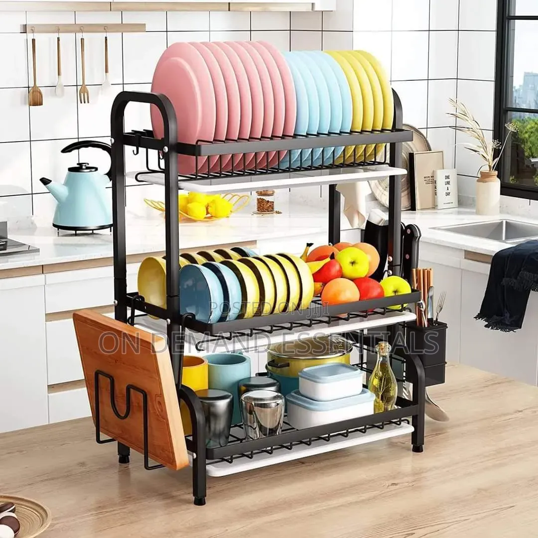 Original High Quality Heavy Duty 3 Tier Dish Rack With Cutlery Holder
