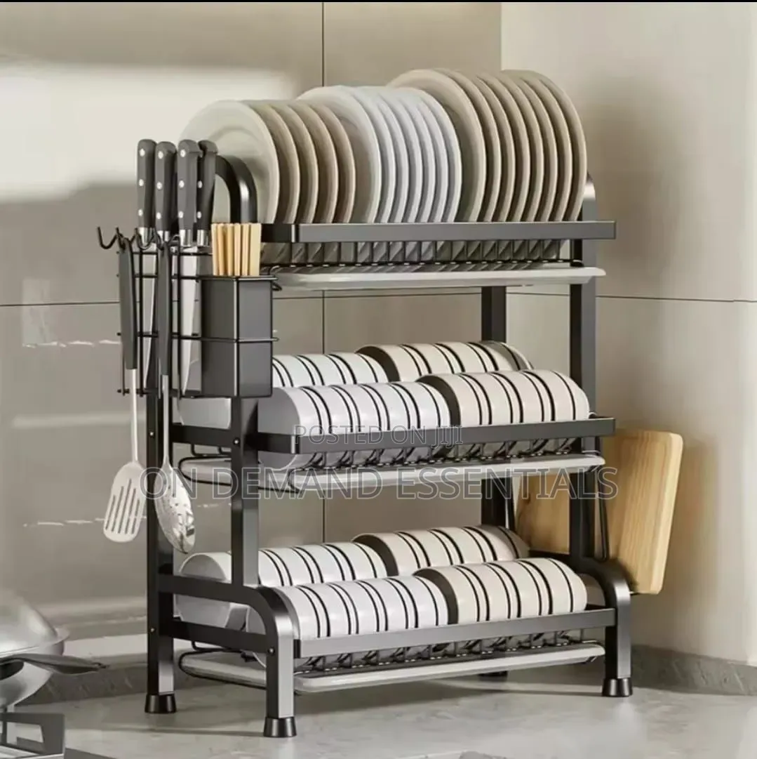 Original High Quality Heavy Duty 3 Tier Dish Rack With Cutlery Holder