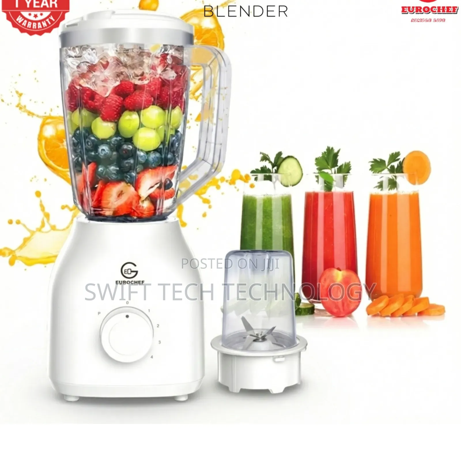 Blender 2 in 1 Electric Blender Eurochef