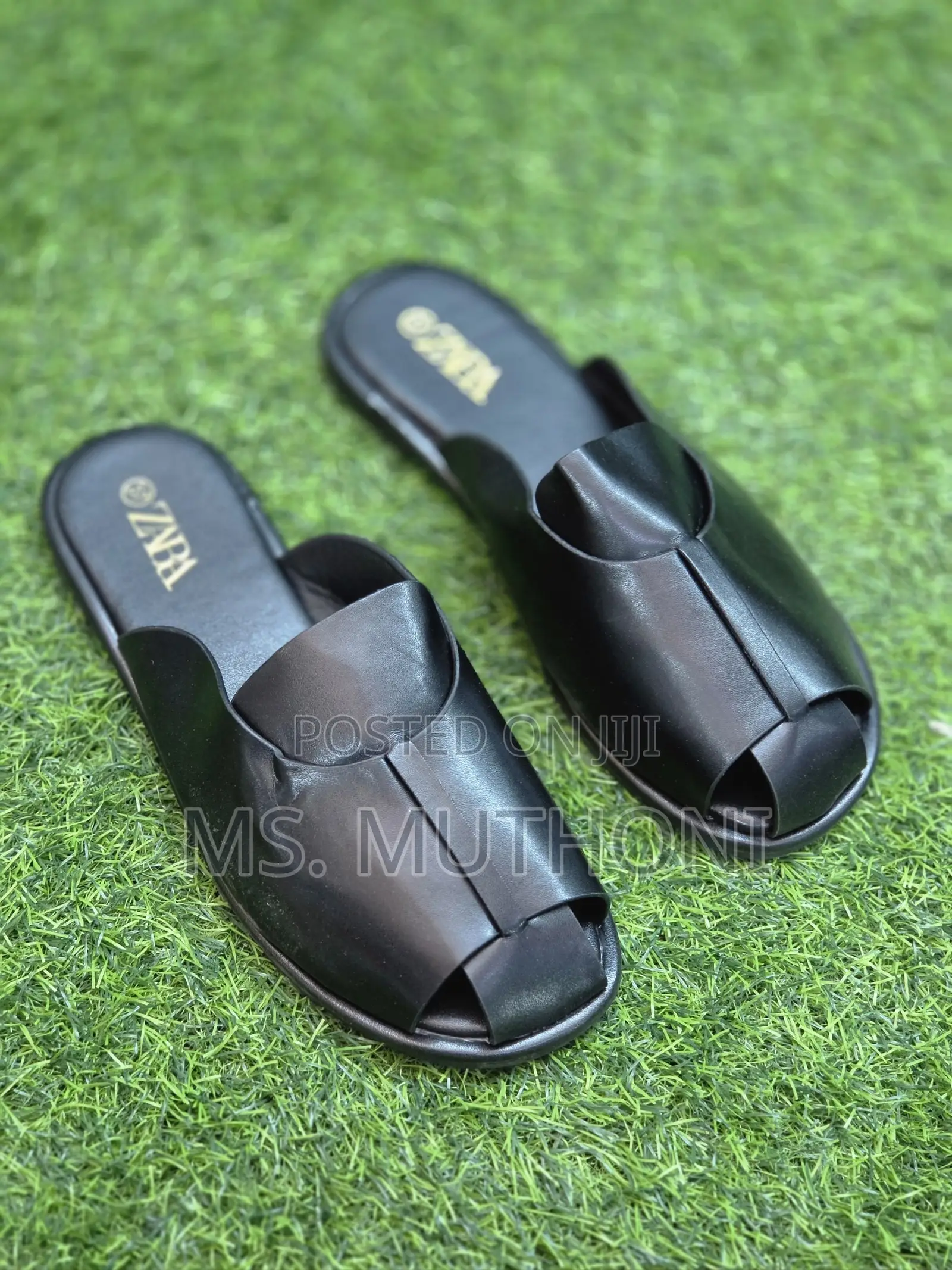Zara Open-Toe Flat Leather Sandals Size 37-41
