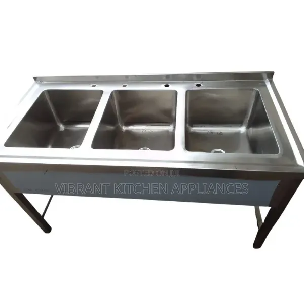 Three‐Bowl Commercial Sink