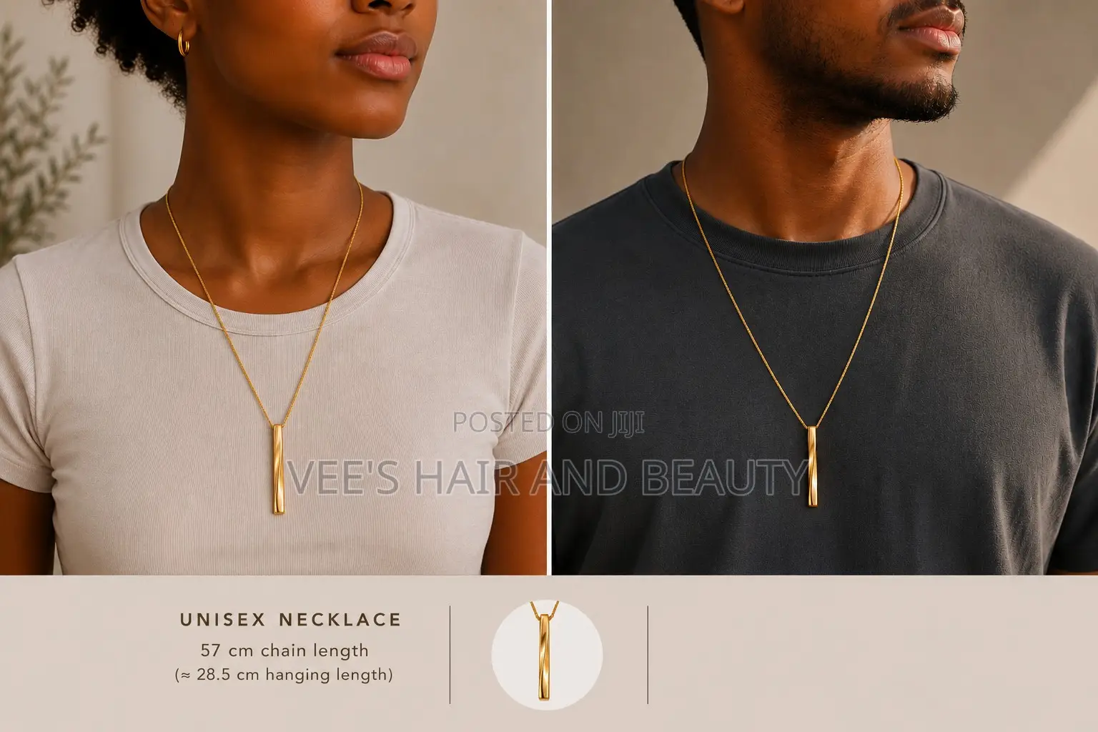 Twisted Gold Bar Necklace | Chain | Jewellery Fashion Accessory