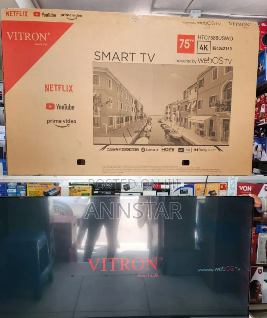Frameless YouTube Netflix Vitron 75 Inch Television WeBos TV