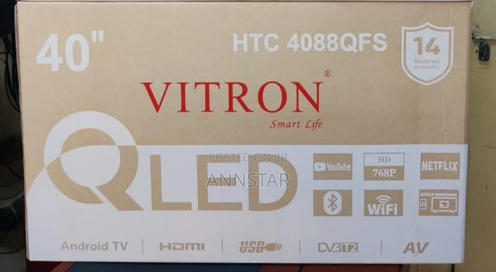 *Vitron 40" QLED Smart Android Frameless With Bluetooth