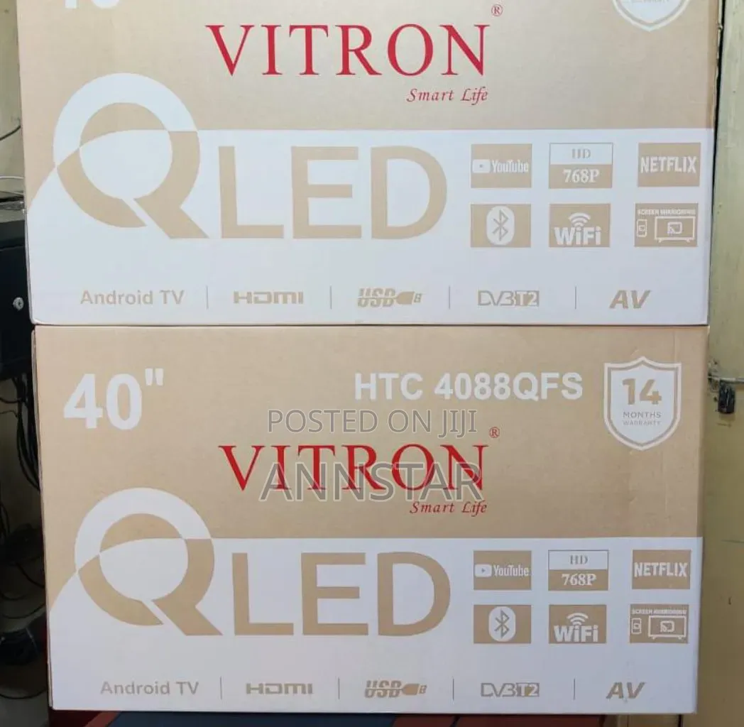 *Vitron 40" QLED Smart Android Frameless With Bluetooth