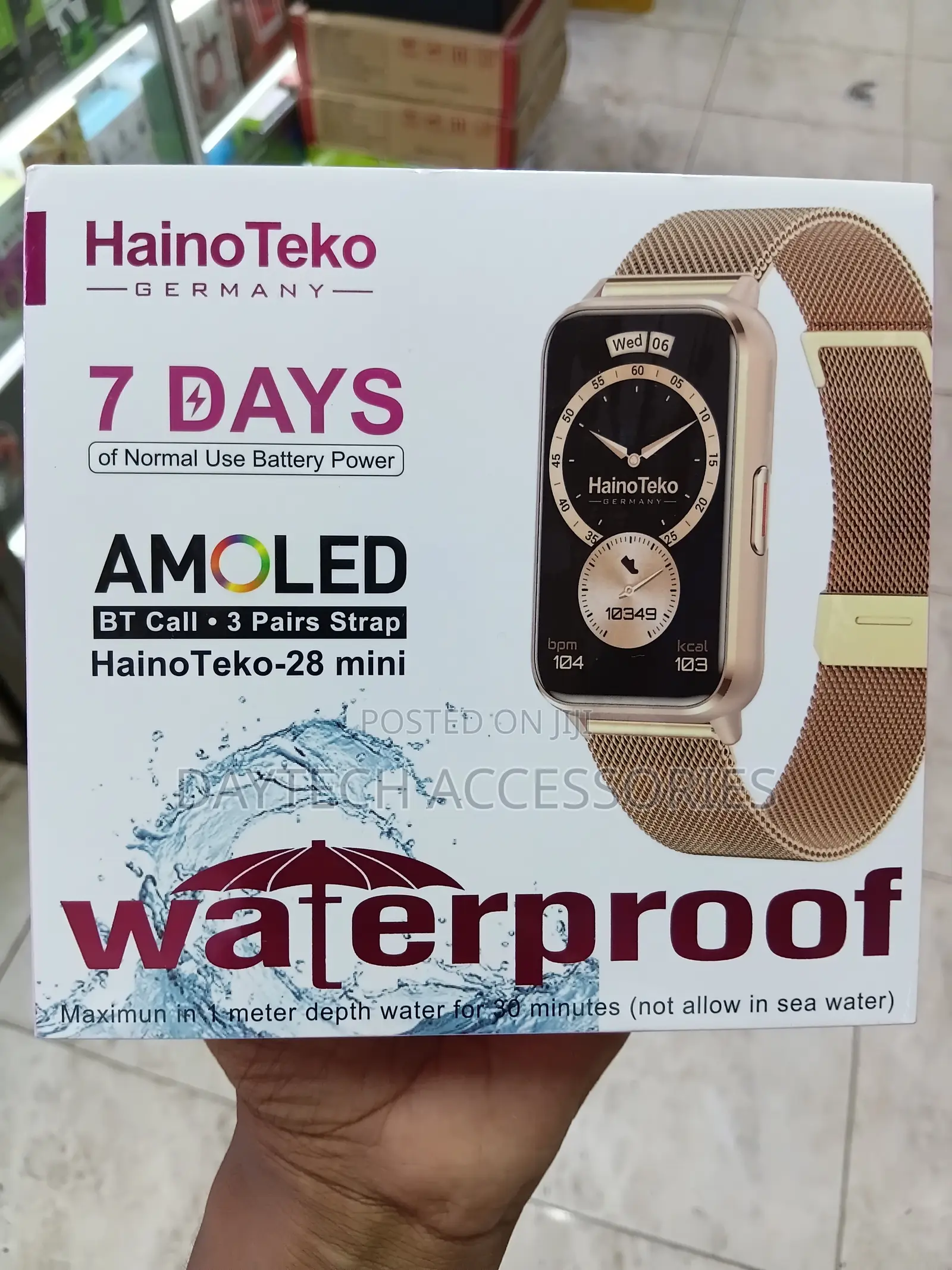 HainoTeko-28 Mini Waterproof Ladies Smart Watch With AMOLED Display.