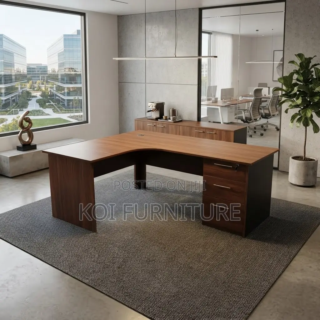 Office Desk; 1.4 Meters Round Curved Home Office Wooden Desk