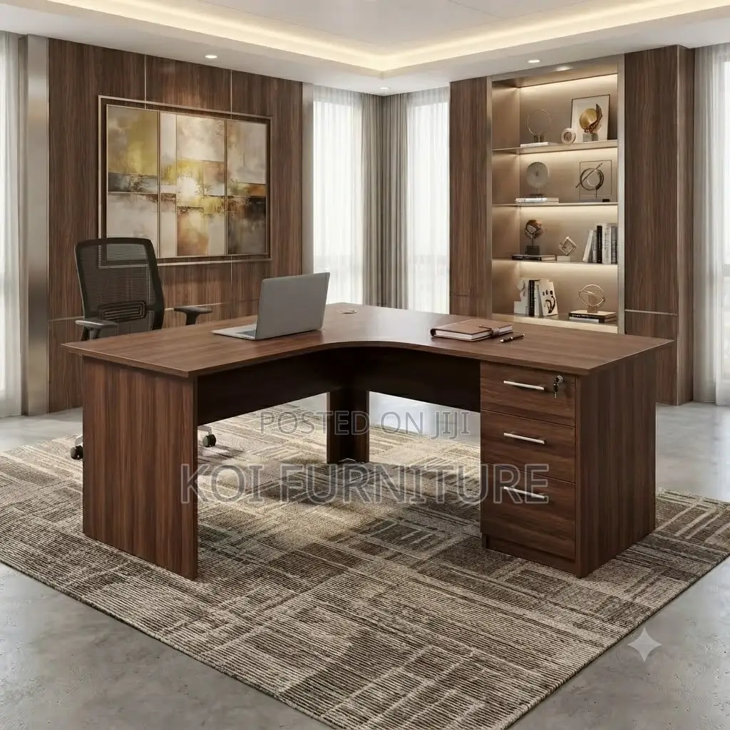 Office Desk; 1.4 Meters Round Curved Home Office Wooden Desk