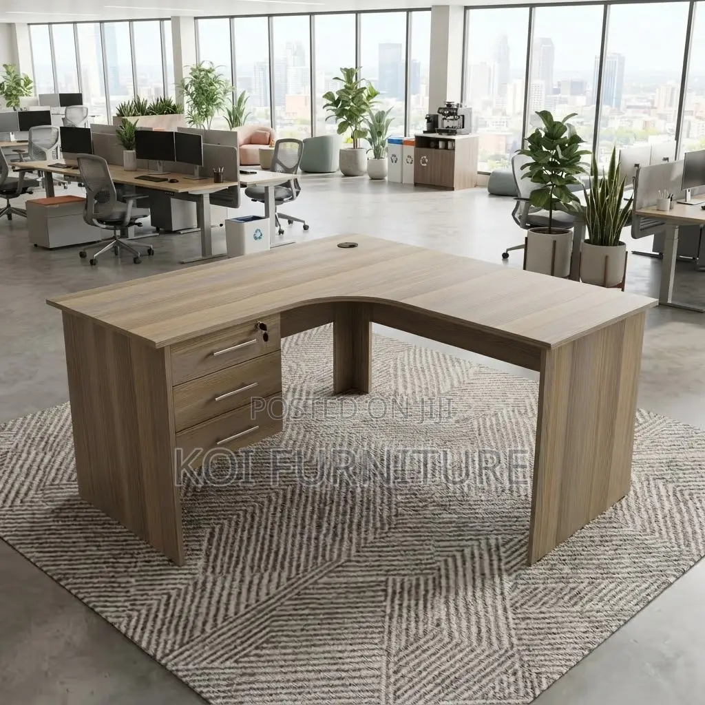 Office Desk; 1.4 Meters Round Curved Home Office Wooden Desk