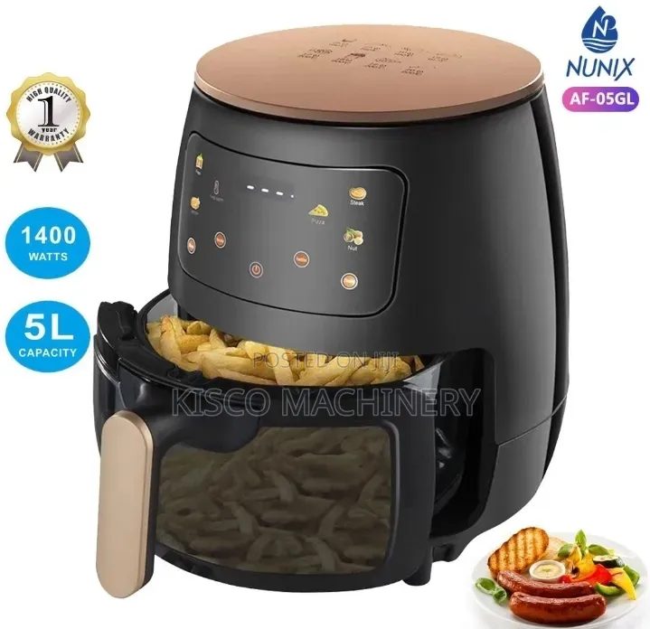 Nunix 5L Oil Free Electric Air Fryer /Digital Air Fryer 1400 Watts
