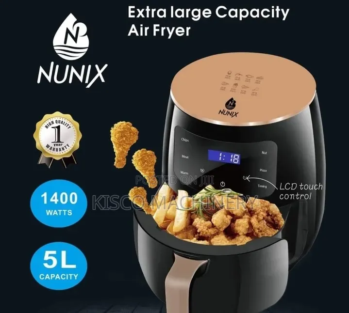 Nunix 5L Oil-Free Digital Air Fryer - 1 Year Warranty/Air Fryer