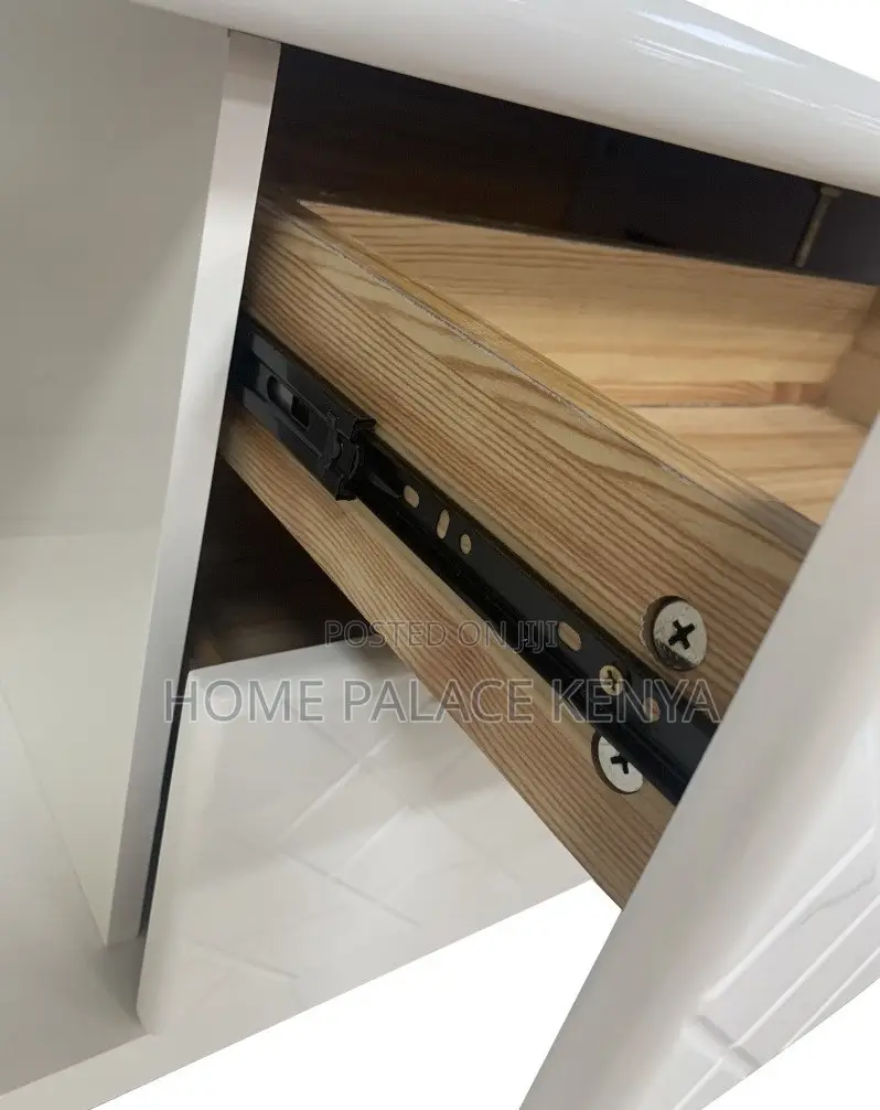 TV Stand: Single Pole TV Cart With Glass Top and Drawers
