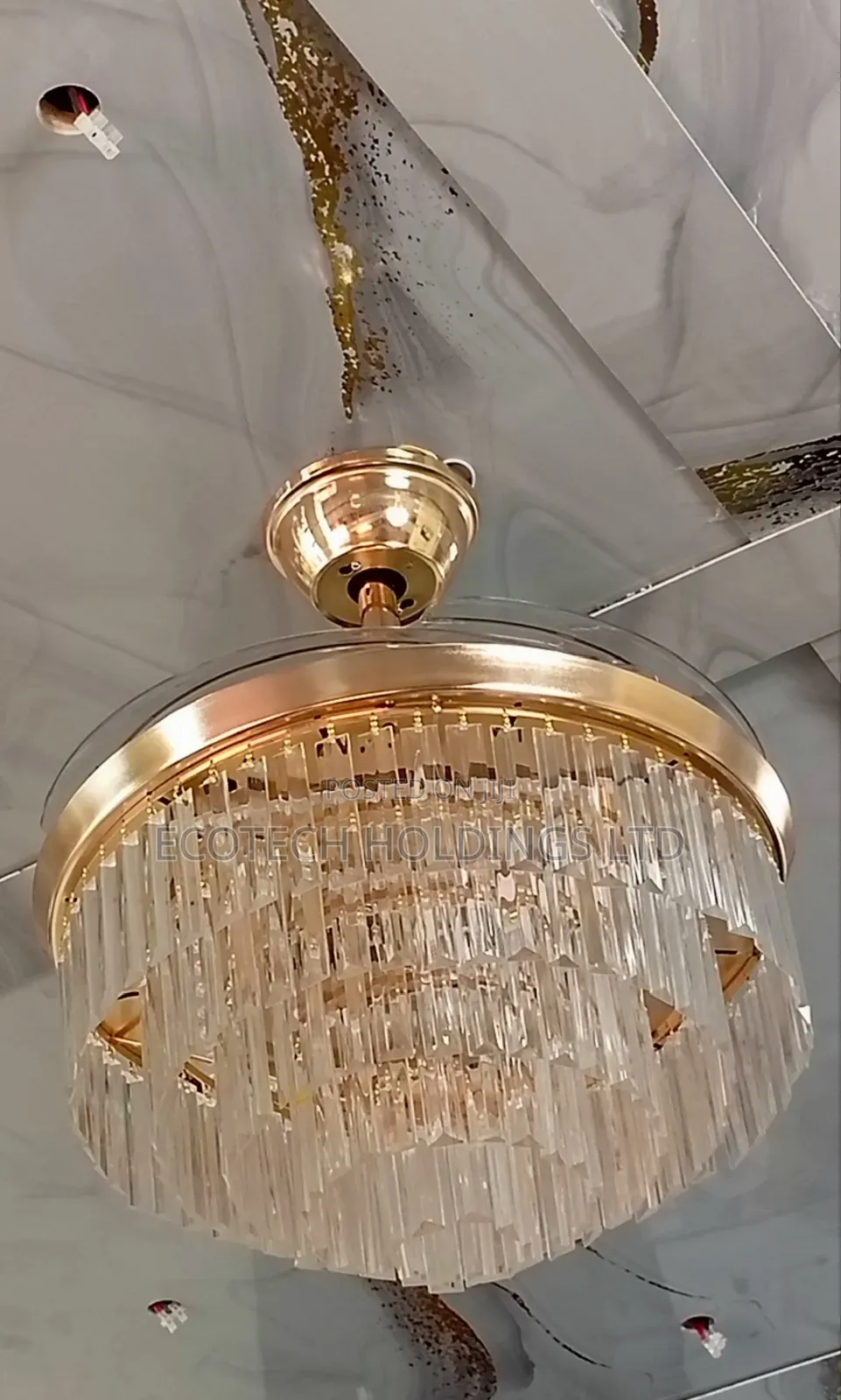 Size 500mm Fan Crystal 3 Color Chandalia